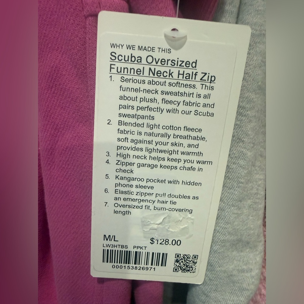 Lululemon scuba oversized funnel neck half zip new with tags size m/l women’s! - Picture 5 of 5